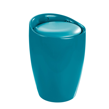 WENKO Candy Badhocker Maße: Ø 36 x H 50,5 cm, Farbe: Petrol - Bild-Darstellung des Produktes 1