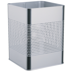 DURABLE · Hunke und Jochheim GmbH & Co. KG DURABLE Papierkorb aus Stahl, 18,5 Liter, Hochwertiger Mülleimer mit abgerundeten Ecken und kratzfester Beschichtung, Farbe: metallic silber 332123