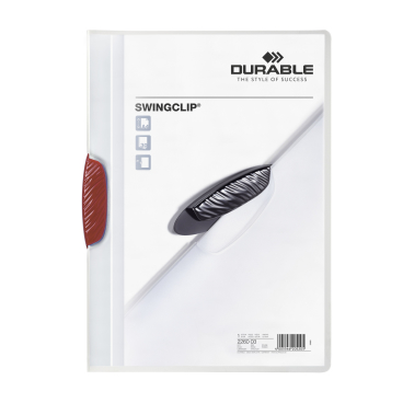 DURABLE Swingclip® Klemmhefter für 1-30 Blatt, DIN A4 1 Packung = 25 Stück, rot - Bild-Darstellung des Produktes 1
