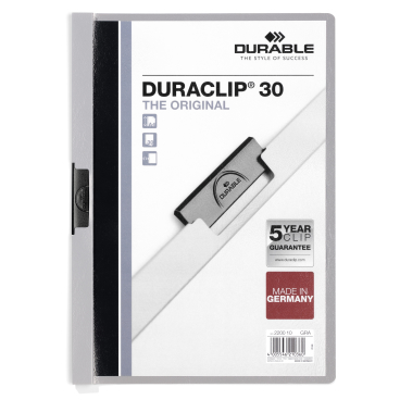DURABLE Duraclip® Klemmhefter für 1-30 Blatt, DIN A4 1 Packung = 25 Stück, grau - Bild-Darstellung des Produktes 1