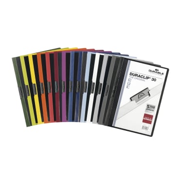 DURABLE Duraclip® Klemmhefter für 1-30 Blatt, DIN A4 1 Packung = 25 Stück, farbig sortiert - Bild-Darstellung des Produktes 1