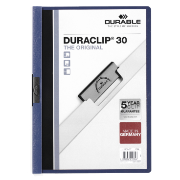 DURABLE Duraclip® Klemmhefter für 1-30 Blatt, DIN A4 1 Packung = 25 Stück, dunkelblau - Bild-Darstellung des Produktes 1