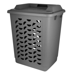 Heinze Solutions GmbH Werk Niederaula Gies ecoline Wäschebox mit Deckel, 55 Liter, Wäschesammler zum Sortieren der Wäsche, Farbe: grau 7177
