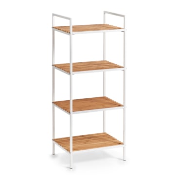 Zeller Bamboo Standregal, 39 x 33 x 95 cm, 4 Böden Farbe: weiß - Bild-Darstellung des Produktes 1