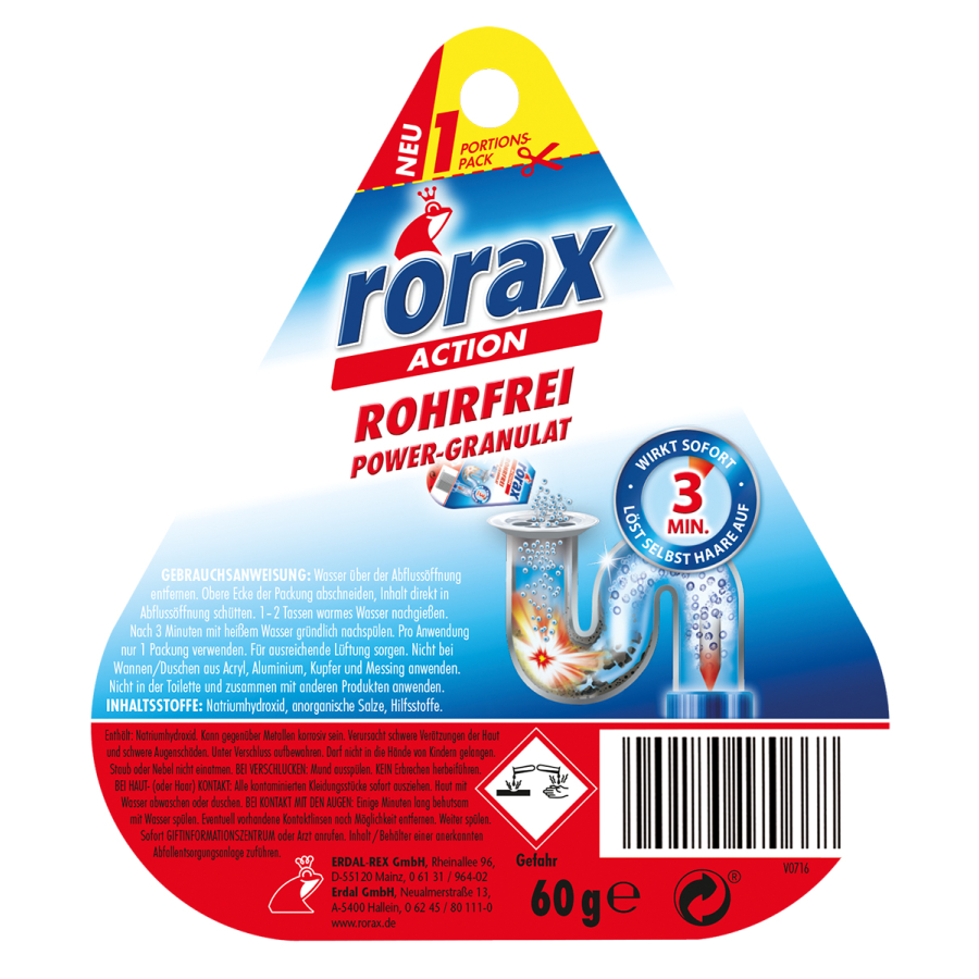 Rorax Rohrfrei Power Granulat 1 Packung 60 G Online Kaufen Hygi De