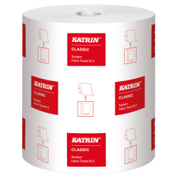 Metsä Tissue KATRIN System M 711 Papierhandtuchrolle, 2-lagig, 160 m, weiß, Hygienische und extrem saugfähige Papierhandtuchrolle für mechanische Spender, 1 Paket = 6 Rollen à 711 Tücher 460102