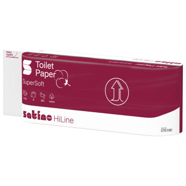 Satino HiLine Toilettenpapier, 3-lagig, hochweiß, Cotton, MT1 1 Packung = 8 Rollen à 250 Blatt - Bild-Darstellung des Produktes 1