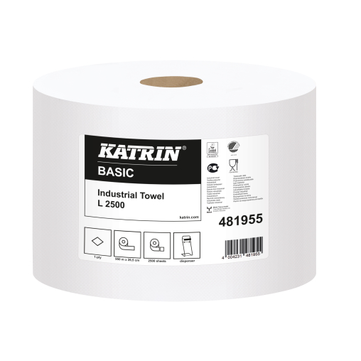KATRIN Basic L Papierputzrolle aus Recyclingpapier