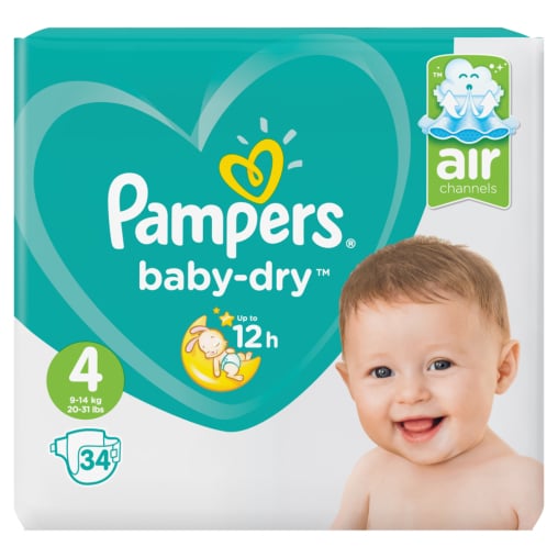 Pampers Baby Dry Maxi Windeln 9-14 kg, Größe 4