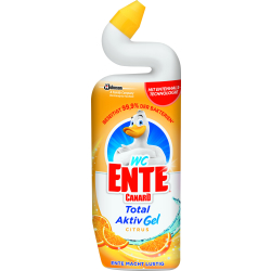 SC Johnson GmbH WC-Ente Total Aktiv Gel WC-Reiniger, 0,75 Liter, Toilettenreiniger mit dem einzigartigen Entenhals, Duft: Citrus 309743