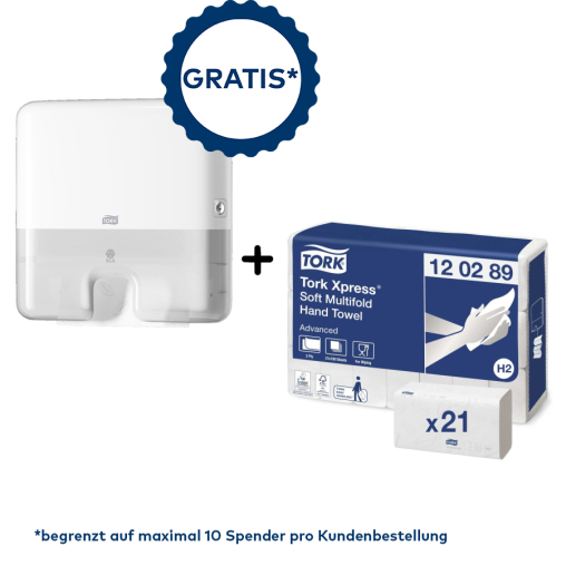 Tork Sonderaktion* Xpress® Mini Handtuchspender+Papierhandtücher