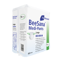 Meditrade GmbH Beesana® Medi-Pants Inkontinenzhöschen, Diskreter Einweg-Inkontinenzslip bei mittlerer bis schwerer Inkontinenz, 1 Packung = 14 Stück, Medium, HBU: 70-110 cm 2411
