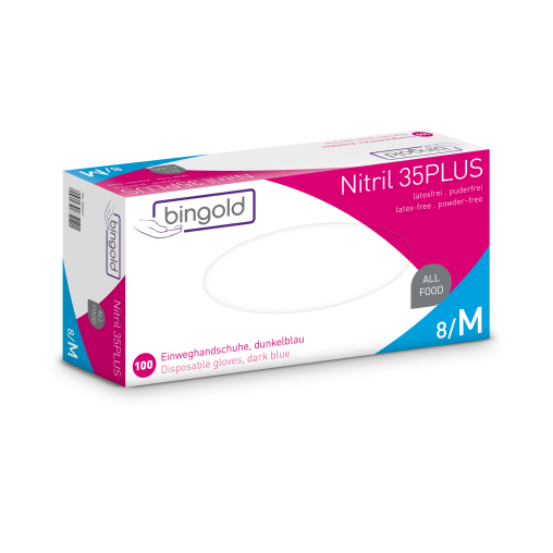 BINGOLD Nitril 35PLUS Einweghandschuhe, dunkelblau