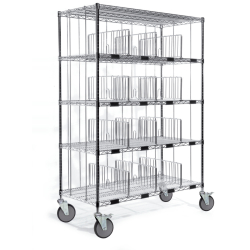 novocal GmbH novocal Sortierregalwagen, Regalwagen aus Präzisionsstahl, SR615B5-20, 5 Böden, 20 Fächer