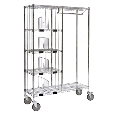 novocal Kombinierter Sortierwagen und Kittelständer Maße(BxTxH): 121,7 x 61 x 182,5 cm, KSR612-5-8 - Bild-Darstellung des Produktes 1