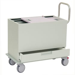 novocal GmbH novocal Kartei- und Visitenwagen, Verwaltungswagen für die Visite von Patienten und Verwaltung von Unterlagen, Maße (L x B x H): 86 x 66 x 70 cm, NKV60-1