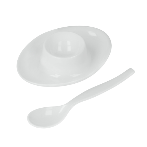 Metaltex Eierbecher mit Löffel, 6-teilig, weiß