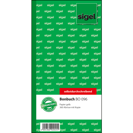 Sigel Bonbuch, 360 Abrisse, selbstdurchschreibend