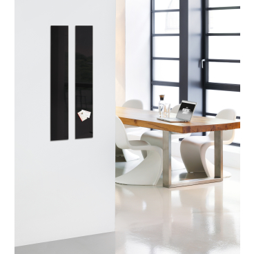 Magnettafel Aus Glas, 50x50 Cm – Beschreibbar, Mit Magneten & Stift, Schwarz