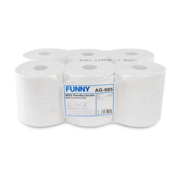 Rollenhandtuchpapier, 2-lagig, hochweiß 1 Paket = 6 Rollen - Bild-Darstellung des Produktes 1