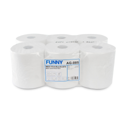 Plock GmbH Rollenhandtuchpapier, 2-lagig, hochweiß, Midi-Rolle, Innen- und Außenabwicklung, 1 Paket = 6 Rollen AG-085