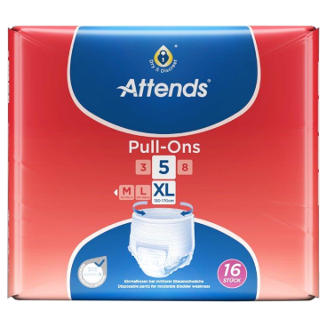 Attends Pull-Ons 5 Einmalhosen extra large, HBU: 130 - 170 cm, 1 Packung = 16 stück - Bild-Darstellung des Produktes 1