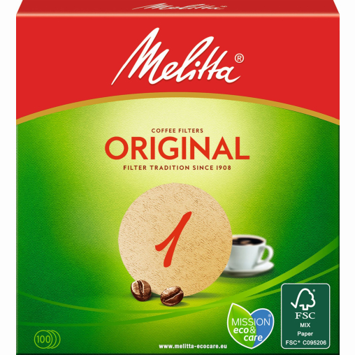 Melitta® Rundfilterpapier 1 Ø 94 mm, braun