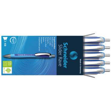 Schneider Slider Rave XB Kugelschreiber 1 Packung = 5 Stück, blau ...
