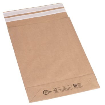 Faltentaschen - 300x80x430+110 mm Boden o. Fenster 300 Stück braun. Faltentaschen - 300x80x430+110 mm Boden o. Fenster 300 Stück braun. - Bild-Darstellung des Produktes 1