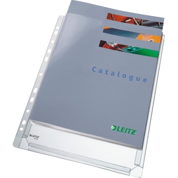 Prospekthüllen A4 170my PVC genarbt mit Falte VE=5 Stück Prospekthüllen A4 170my PVC genarbt mit Falte VE=5 Stück - Bild-Darstellung des Produktes 1