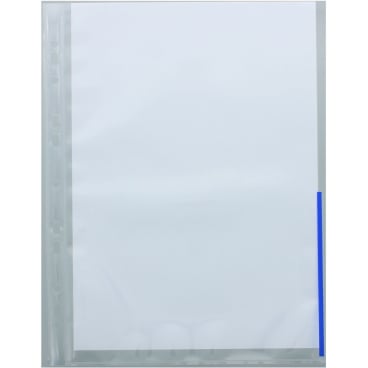 Prospekthüllen A4 PP Euro-Lochung mit Indexstreifen VE=100 Stück transparent/blau Prospekthüllen A4 PP Euro-Lochung mit Indexstreifen VE=100 Stück transparent/blau - Bild-Darstellung des Produktes 1