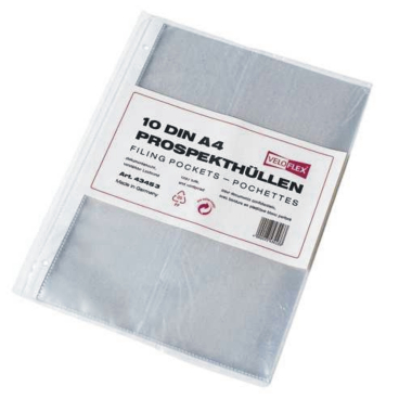 Prospekthüllen A4 75my glasklar VE=10 Stück Prospekthüllen A4 75my glasklar VE=10 Stück - Bild-Darstellung des Produktes 1