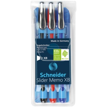 Schneider Slider Memo XB Kugelschreiber 1 Packung = 3 Stück, farbig sortiert - Bild-Darstellung des Produktes 1