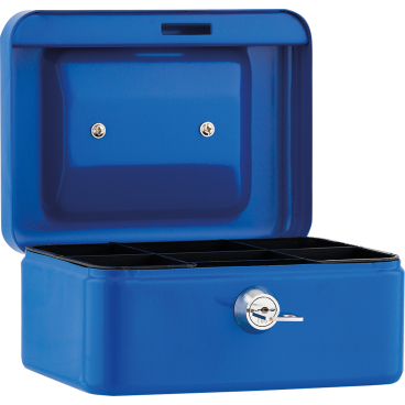 Geldkassette 15,2x8x11,5cm 5 Fächer blau Geldkassette 15,2x8x11,5cm 5 Fächer blau - Bild-Darstellung des Produktes 1