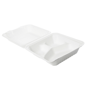DUNI Biopak Menübox mit Deckel, 3-geteilt