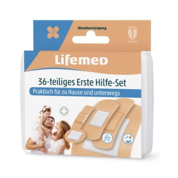 Lifemed® 36 teiliges Erste-Hilfe-Set hautfarben 5 Größen