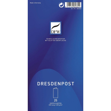 Doppelkarte DresdenPost - DL hoch 25 Stück. Doppelkarte DresdenPost - DL hoch 25 Stück. - Bild-Darstellung des Produktes 1