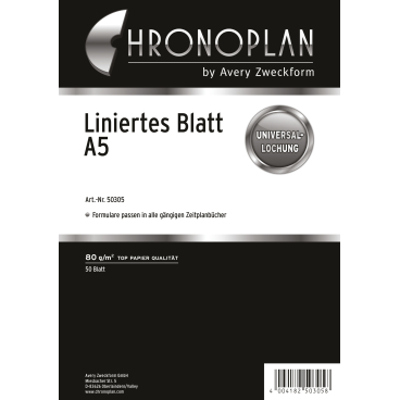 Linierte Blätter A5 VE=50 Blatt Linierte Blätter A5 VE=50 Blatt - Bild-Darstellung des Produktes 1
