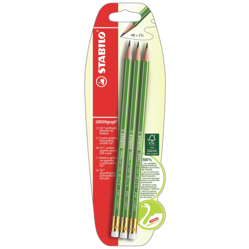 STABILO® GREENgraph Bleistift mit Radierer