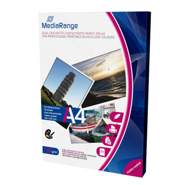 DIN A4 Fotopapier für Tintenstrahldrucker beidseitig matt 250g 50 Blatt. DIN A4 Fotopapier für Tintenstrahldrucker beidseitig matt 250g 50 Blatt. - Bild-Darstellung des Produktes 1
