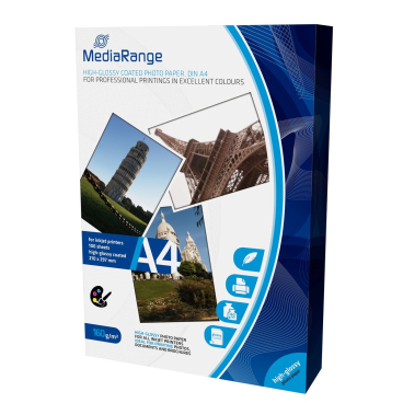 DIN A4 Fotopapier für Tintenstrahldrucker hochglänzend 160g 100 Blatt. DIN A4 Fotopapier für Tintenstrahldrucker hochglänzend 160g 100 Blatt. - Bild-Darstellung des Produktes 1