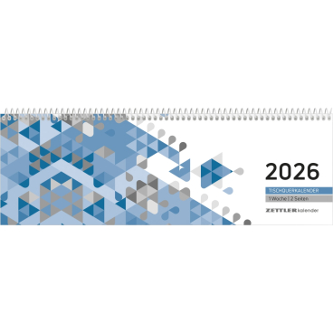 Tischquerkalender 116 29,6x9,9cm 1 Woche/2 Seiten blau 2026 Tischquerkalender 116 29,6x9,9cm 1 Woche/2 Seiten blau 2026 - Bild-Darstellung des Produktes 1
