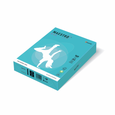 Kopierpapier MAESTRO Color Intensiv A4 160g/m² 250 Blatt wasserblau. Kopierpapier MAESTRO Color Intensiv A4 160g/m² 250 Blatt wasserblau. - Bild-Darstellung des Produktes 1