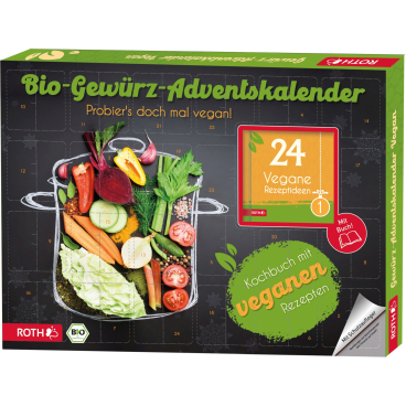 Adventskalender 'Bio-Gewürz-Adventskalender - Vegane Rezepte' bestückt Adventskalender 'Bio-Gewürz-Adventskalender - Vegane Rezepte' bestückt - Bild-Darstellung des Produktes 1