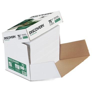 Kopierpapier Discovery - A4 holzfrei 75 g/qm weiß 2500 Blatt. Kopierpapier Discovery - A4 holzfrei 75 g/qm weiß 2500 Blatt. - Bild-Darstellung des Produktes 1