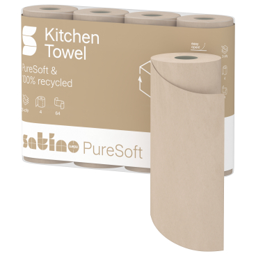 Satino PureSoft Küchenrolle, 3-lagig, saugstark 1 Packung = 4 Rollen à 64 Blatt - Bild-Darstellung des Produktes 1