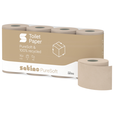 Satino PureSoft Toilettenpapier, 2-lagig, kompatibel mit MT1 1 Packung = 8 Rollen à 400 Blatt - Bild-Darstellung des Produktes 1