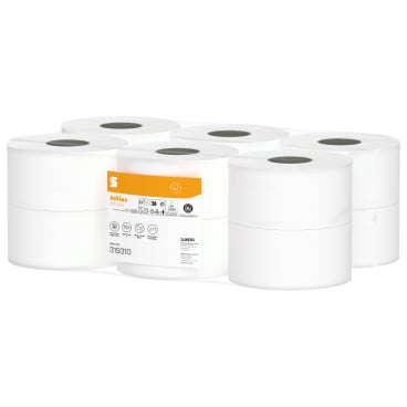 Satino HiCycle Toilettenpapier Großrollen, 2-lagig, hochweiß 1 Paket = 12 Rollen à 180 Meter, JT1-kompatibel - Bild-Darstellung des Produktes 1