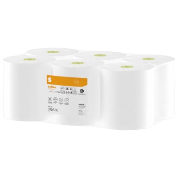 Satino HiCycle Toilettenpapier Großrollen, 2-lagig, hochweiß 1 Paket = 6 Rollen à 380 Meter, JT2-kompatibel - Bild-Darstellung des Produktes 1