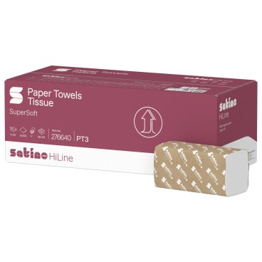 Satino HiLine Handtuchpapier, 2-lagig, hochweiß, V-Falz, PT3 1 Karton = 20 Packungen à 150 Blatt - Bild-Darstellung des Produktes 1